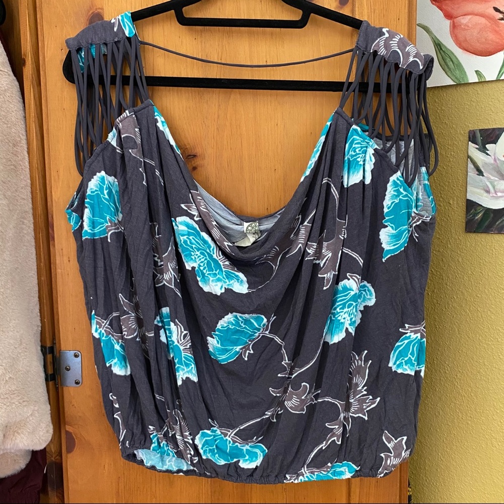 Free People Off Shoulder Floral Blouse